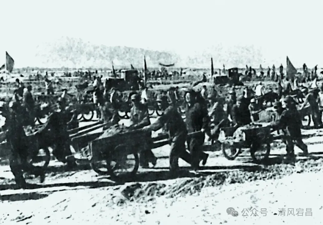 民乐县平田整地大会战时期影像 图片